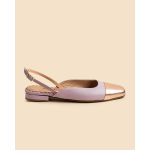moustakis δίχρωμα δερμάτινα slingback flats