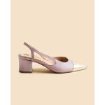 moustakis δίχρωμα δερμάτινα γοβάκια slingback