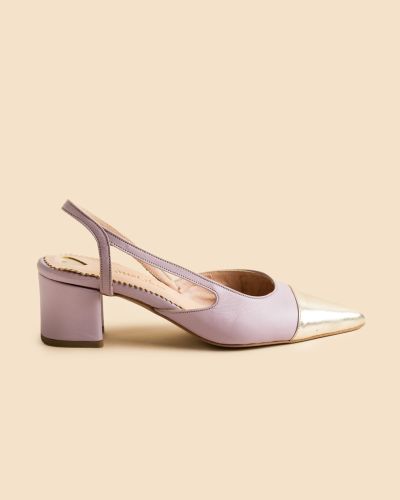 moustakis δίχρωμα δερμάτινα γοβάκια slingback