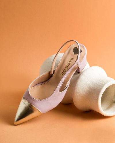 moustakis δίχρωμα δερμάτινα γοβάκια slingback
