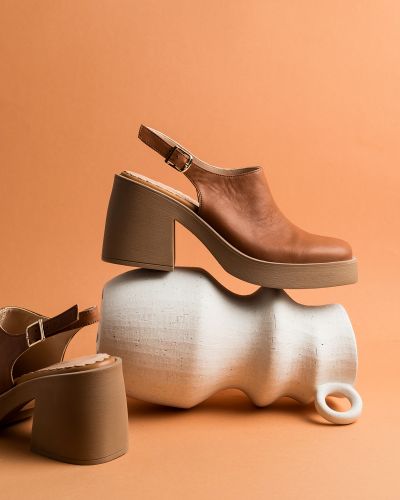 moustakis ταμπά δερμάτινα mules