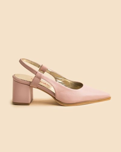 moustakis nude δερμάτινα γοβάκια slingback