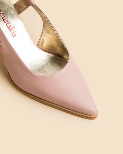 moustakis nude δερμάτινα γοβάκια slingback