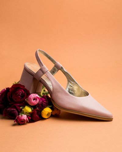 moustakis nude δερμάτινα γοβάκια slingback