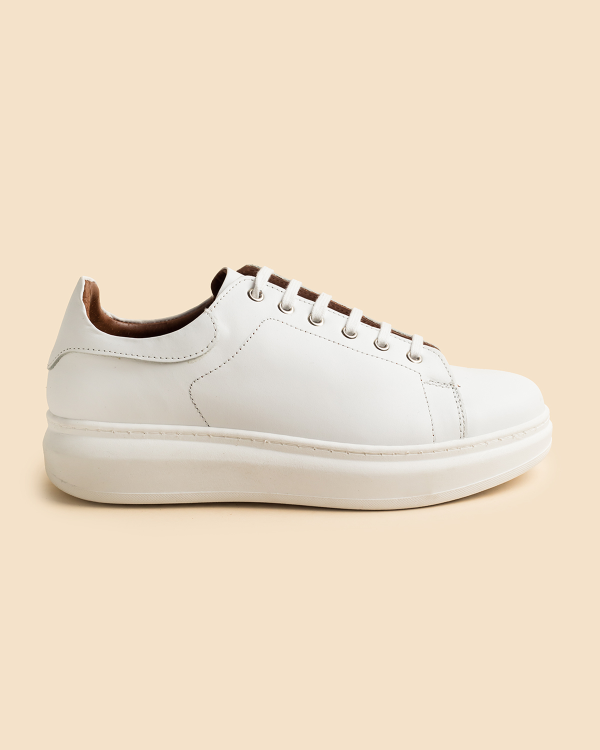 FENTINI λευκά δερμάτινα sneakers FENTINI λευκά δερμάτινα sneakers