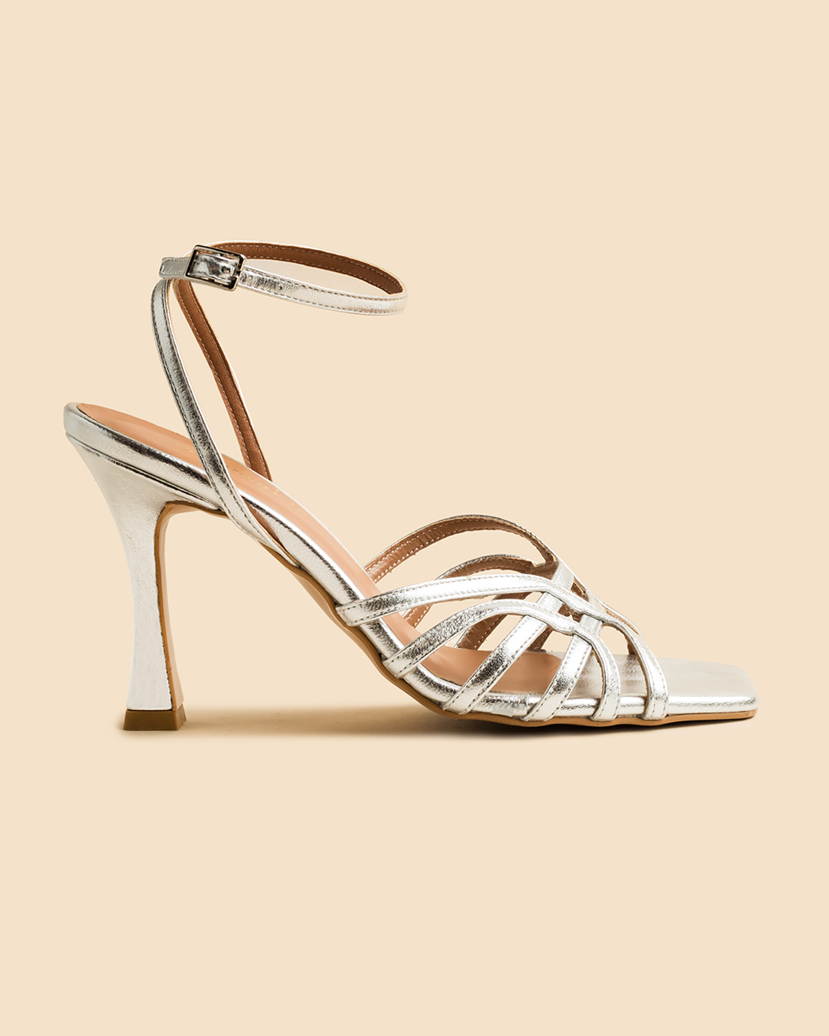 moustakis high heels in silver leather moustakis high heels in silver leather