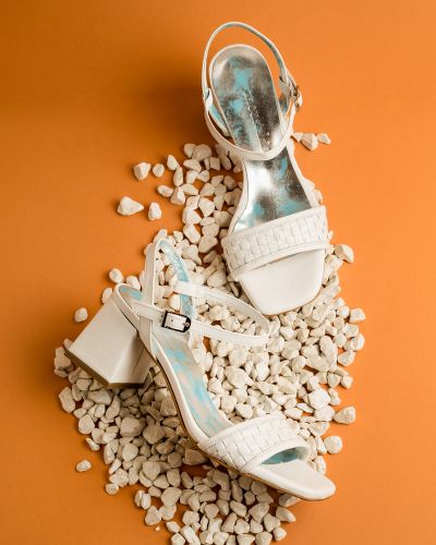 moustakis square-toe heels in white leather