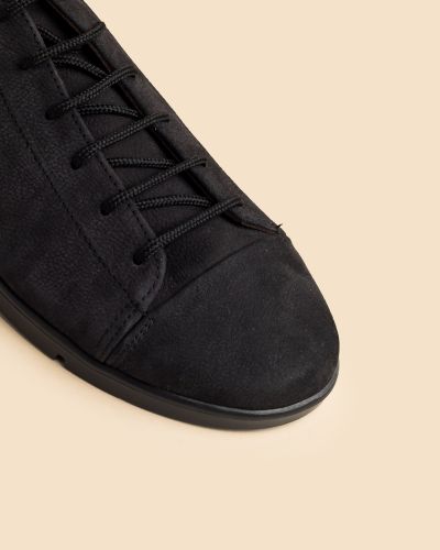 moustakis ανθρακί δερμάτινα nubuck sneakers