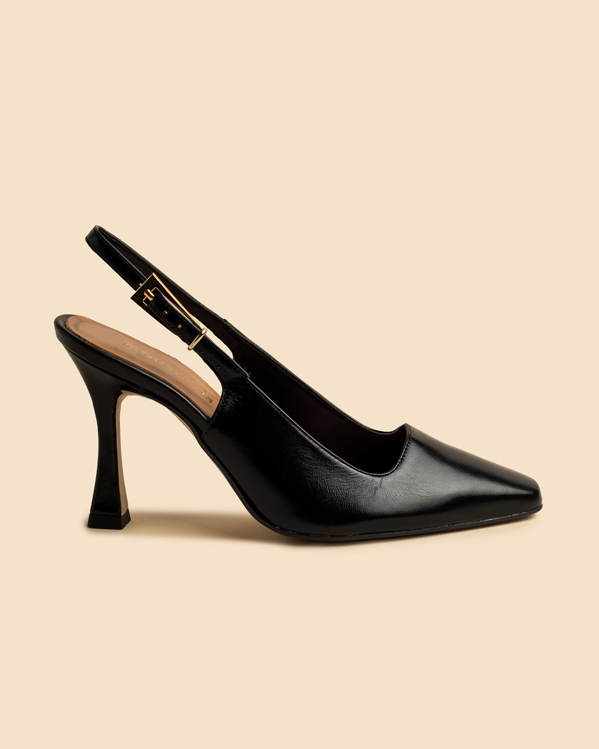 moustakis slingback pumps in black leather moustakis slingback pumps in black leather