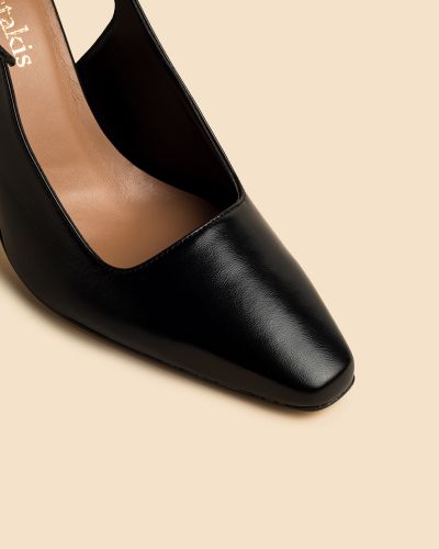 moustakis slingback pumps in black leather