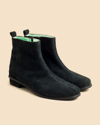 moustakis ανθρακί suede flat μποτάκια