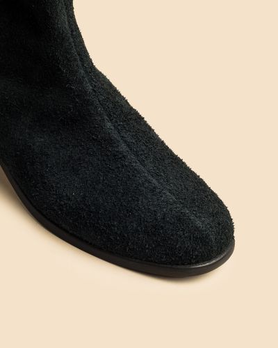 moustakis ανθρακί suede flat μποτάκια