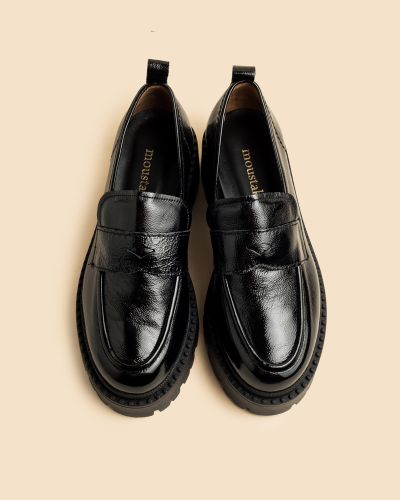 moustakis μαύρα λουστρίνι loafers