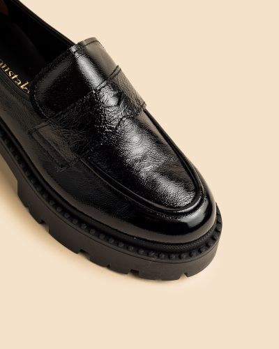 moustakis μαύρα λουστρίνι loafers