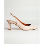 moustakis ασημένιες δερμάτινες γόβες slingback