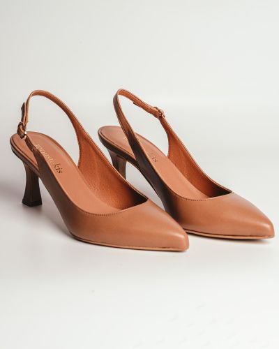 moustakis ταμπά δερμάτινες γόβες slingback