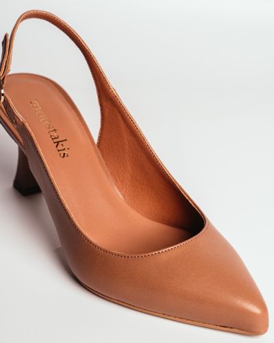 moustakis ταμπά δερμάτινες γόβες slingback