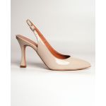 moustakis μαύρα δερμάτινα μυτερά slingback mules