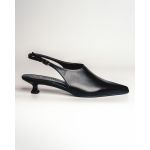 moustakis μαύρα δερμάτινα slingback flats