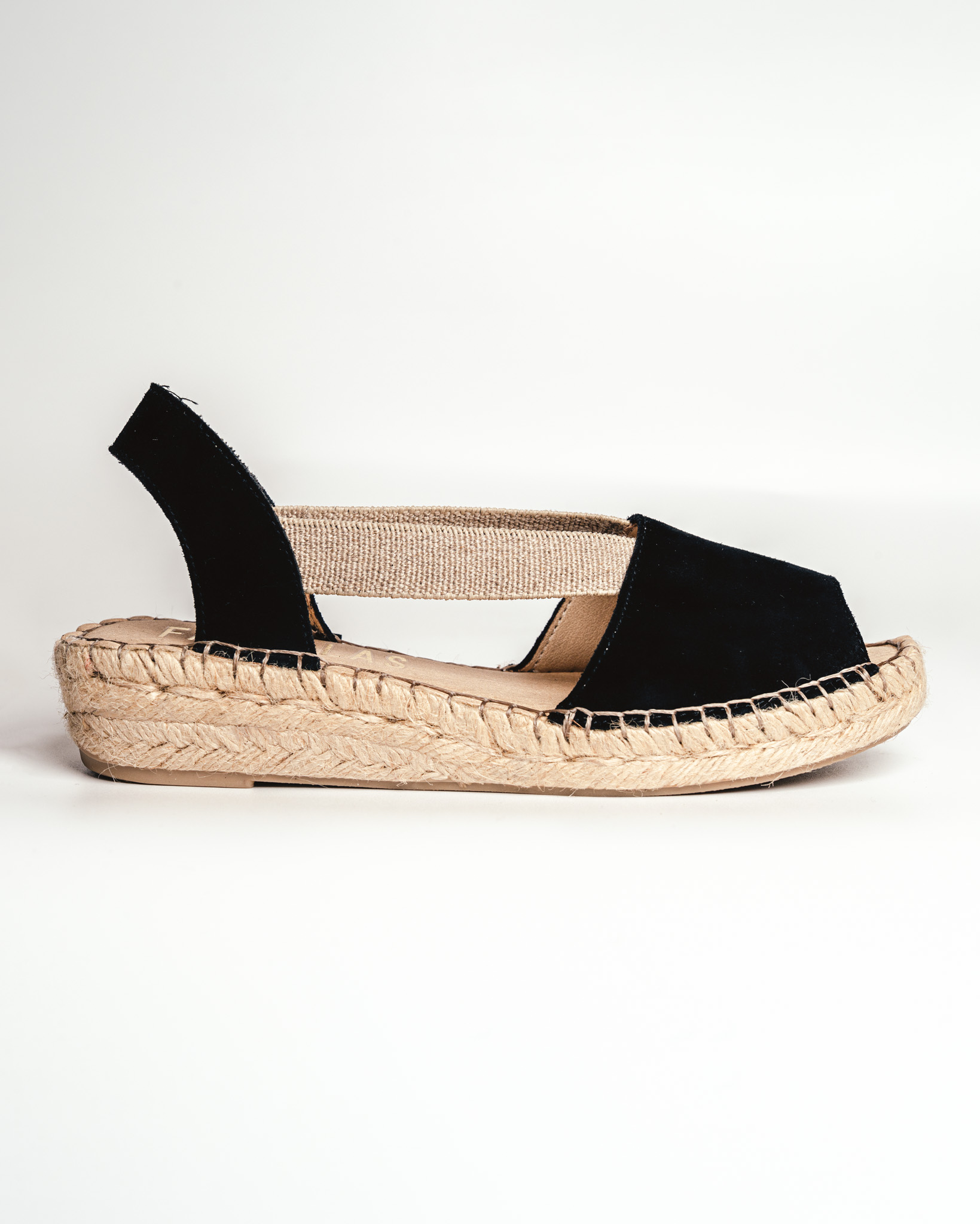 FABIOLAS μαύρες suede φλατ εσπαντρίγιες FABIOLAS μαύρες suede φλατ εσπαντρίγιες