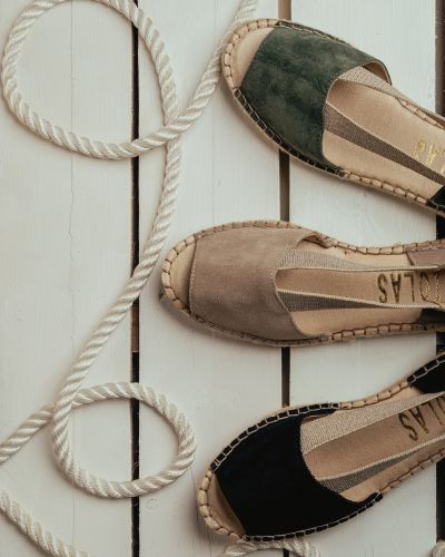 FABIOLAS λαδί suede φλατ εσπαντρίγιες