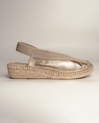 FABIOLAS χρυσές δερμάτινες εσπαντρίγιες slingback