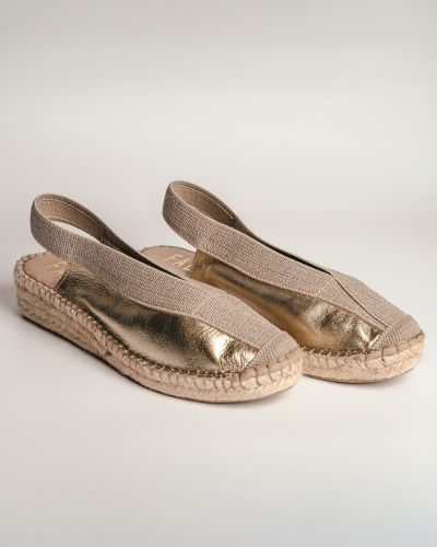 FABIOLAS χρυσές δερμάτινες εσπαντρίγιες slingback