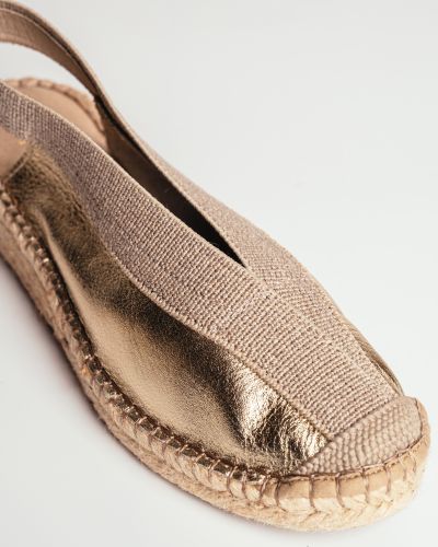 FABIOLAS χρυσές δερμάτινες εσπαντρίγιες slingback