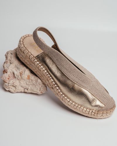 FABIOLAS χρυσές δερμάτινες εσπαντρίγιες slingback