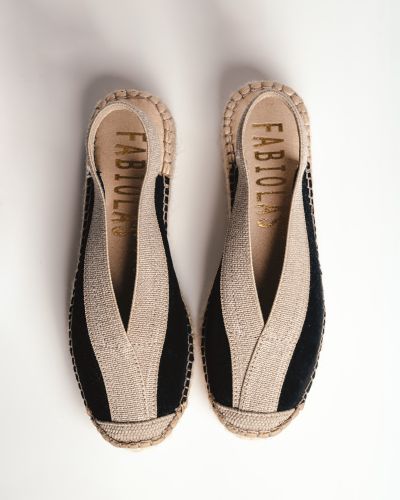 FABIOLAS μαύρες suede εσπαντρίγιες slingback