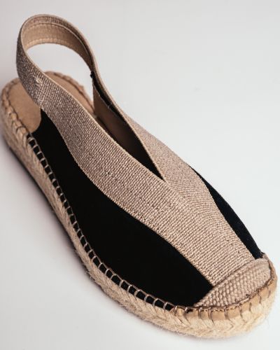 FABIOLAS μαύρες suede εσπαντρίγιες slingback