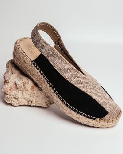 FABIOLAS μαύρες suede εσπαντρίγιες slingback