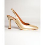 moustakis ασημί δέρμα μυτερές γόβες slingback