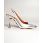 moustakis χρυσές δερμάτινες μυτερές γόβες slingback